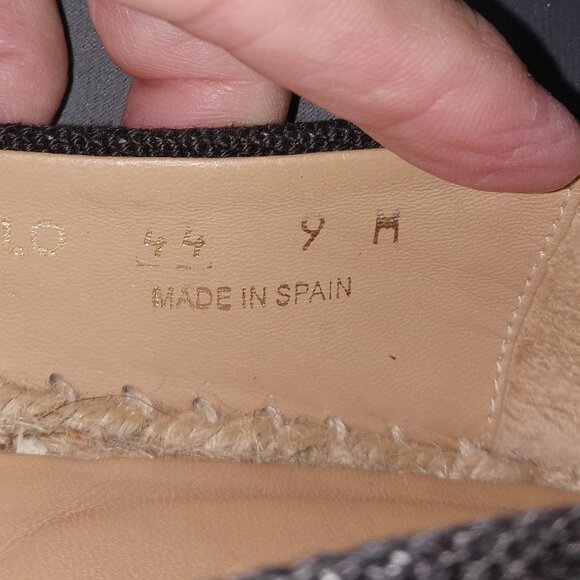 Salvatore Ferragamo Black Canvas Espadrille Ballet Flats LOGO Bow US 9M Spain - Picture 10 of 12